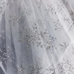 Tiulowa Spódniczka Biała z płatkami śniegu 30cm