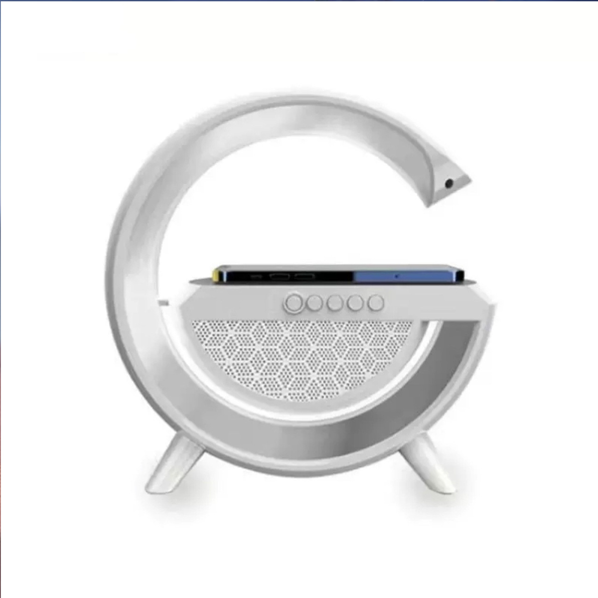 Nowoczesna Lampka Led RGB Z Ładowarką Indukcyjną 15W Głośnik Bluetooth 