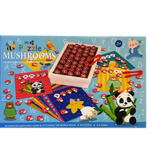 DREWNIANE PUZZLE GRZYBKI UKŁADANKA DREWNIANA GRA EDUKACYJNA MONTESSORI 