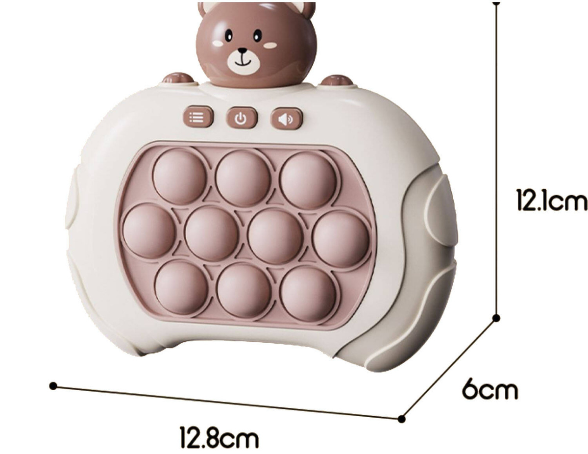 GRA ZRĘCZNOŚCIOWA POP IT ANTYSTRESOWA ELEKTRYCZNA KONSOLA MIŚ 80 POZIOMÓW