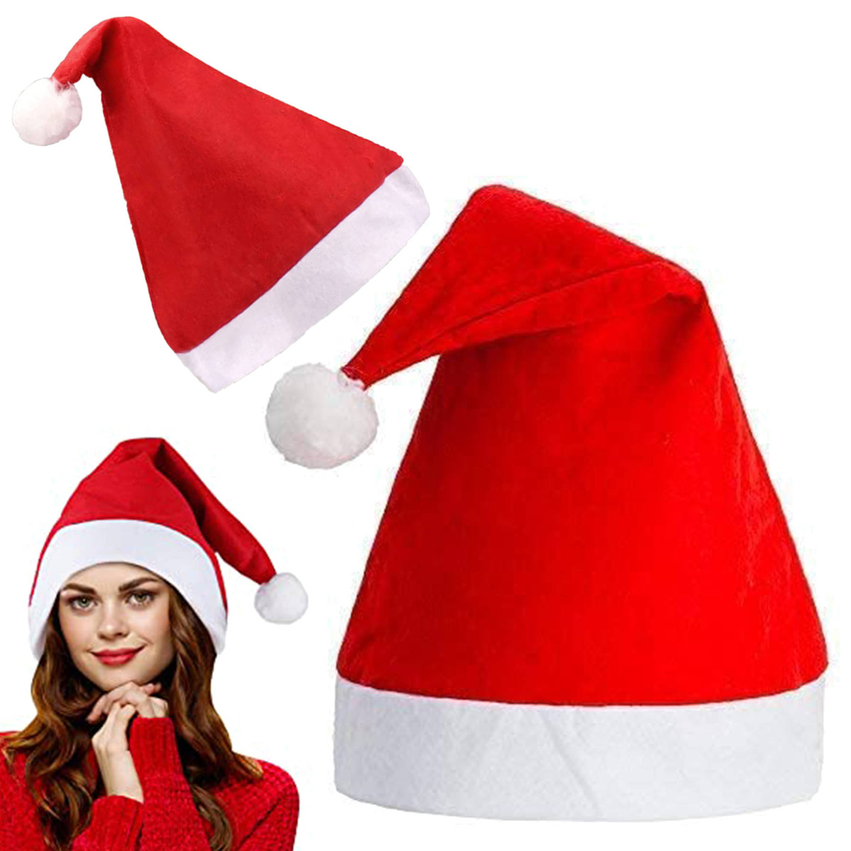 CZAPKA MIKOŁAJA Z POMPONEM NA ŚWIĘTA PREZENT MIŁA IDEALNY DODATEK DO STROJU