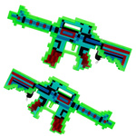 MINECRAFT KARABIN Z GRY DIAMENTOWY PISTOLET ŚWIECI LED DZWIĘK MUZYKA