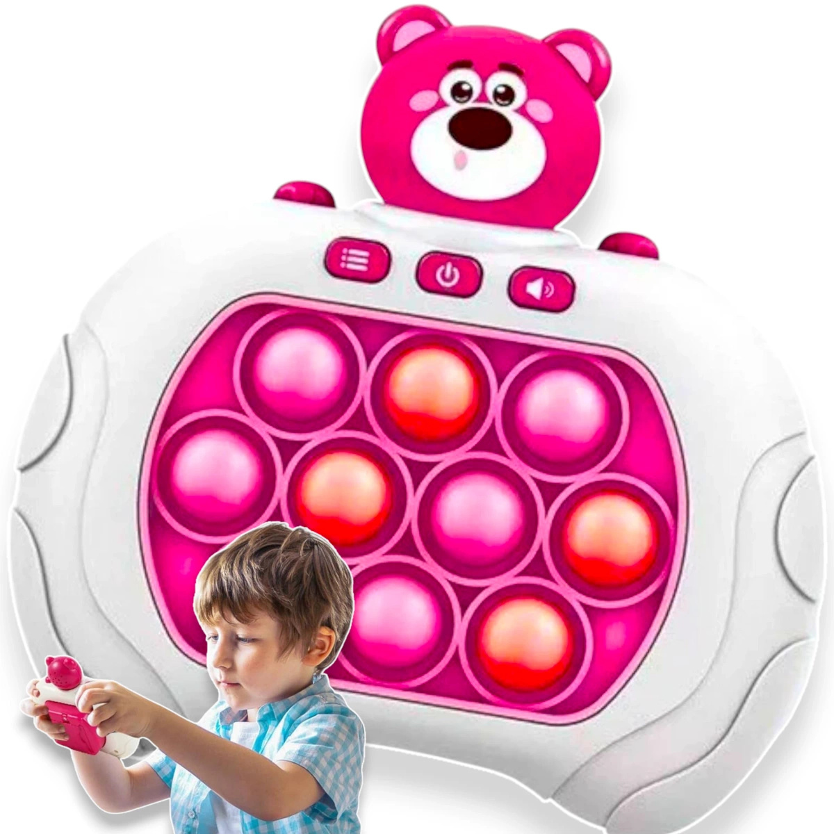 GRA POP IT FAST PUSH ANTYSTRESOWA ZRĘCZNOŚCIOWA BĄBELKI ELEKTRYCZNA KONSOLA