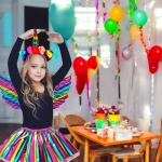 MAGICZNY STRÓJ JEDNOROŻEC DLA DZIEWCZNKI NA BAL SKRZYDŁA OPASKA SPÓDNICZKA