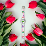 ZEGAREK DZIECIĘCY DZIEWCZYNKI BIAŁY MOTYLKI EDU