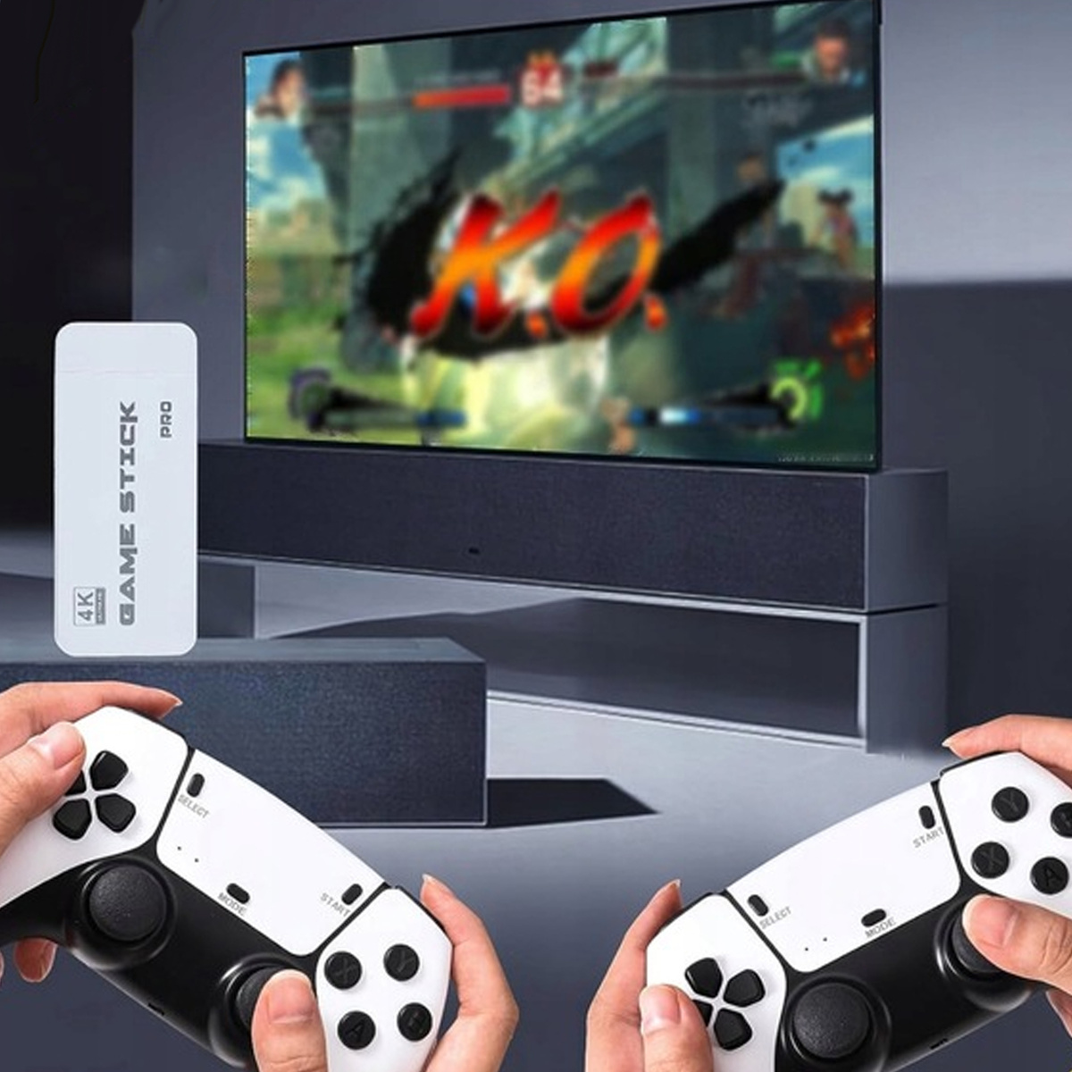 KONSOLA DO GIER RETRO GAME STICK PRO NOWOŚĆ 2025R HDMI 2 PADY MENU PL 64 GB