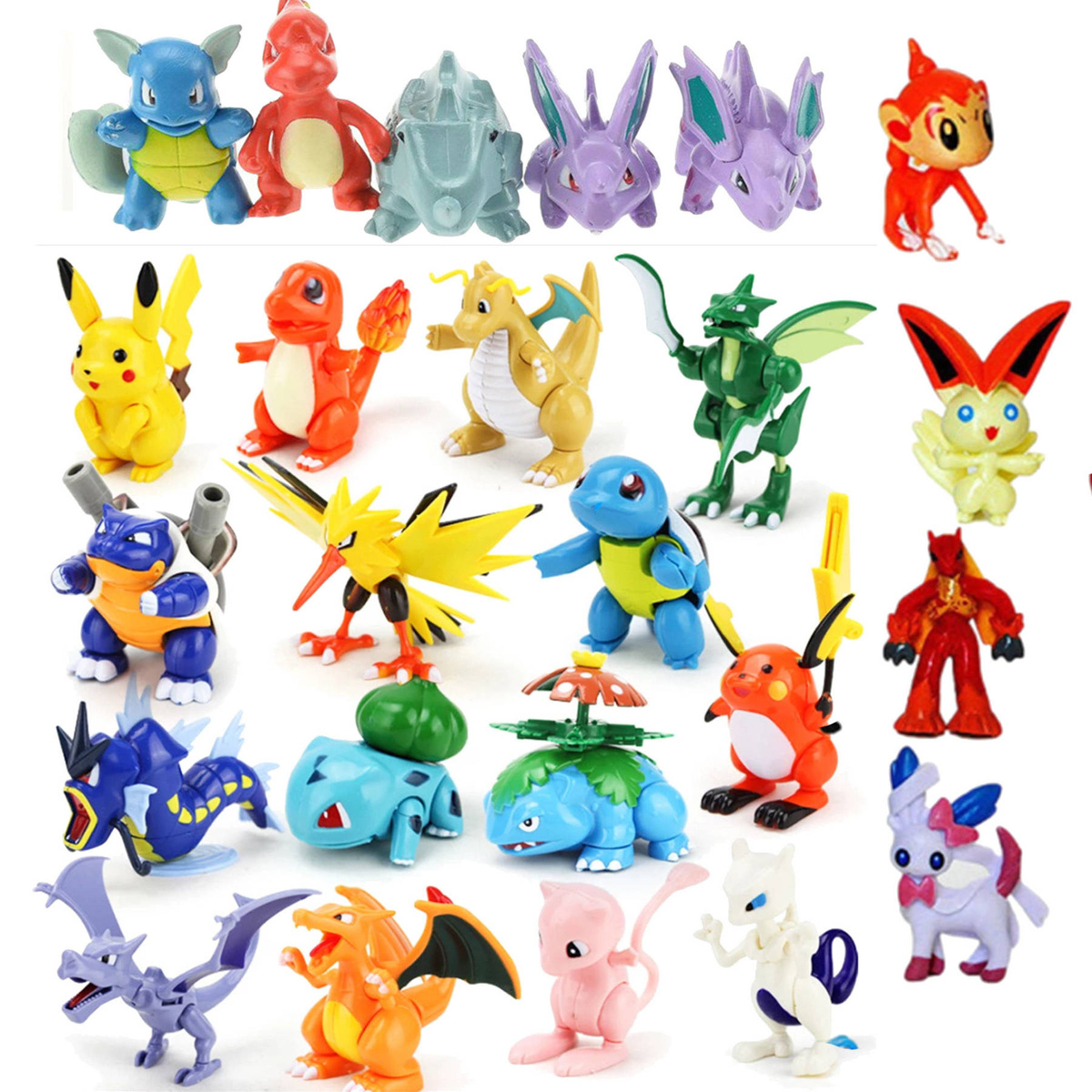 POKEMON DUŻY ZESTAW FIGUREK POKEMON GO 24 SZTUKI FIGURKI Z BAJKI GRY 24w1