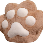 DUŻA MIĘKKA PLUSZOWA PODUSZKA KOCIA ŁAPKA Z KOCEM 3w1 OGRZEWACZ DO RĄK 40CM