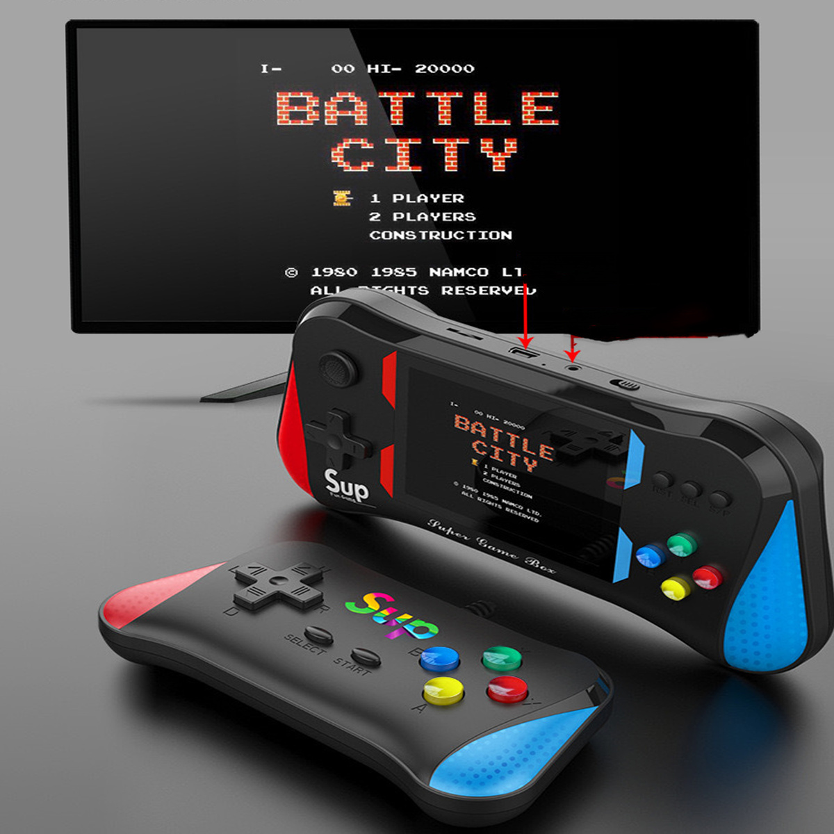 MINI KONSOLA RETRO  PRZENOŚNA 500GIER GIERKA  DO TV EKRAN 3,5'' X7M