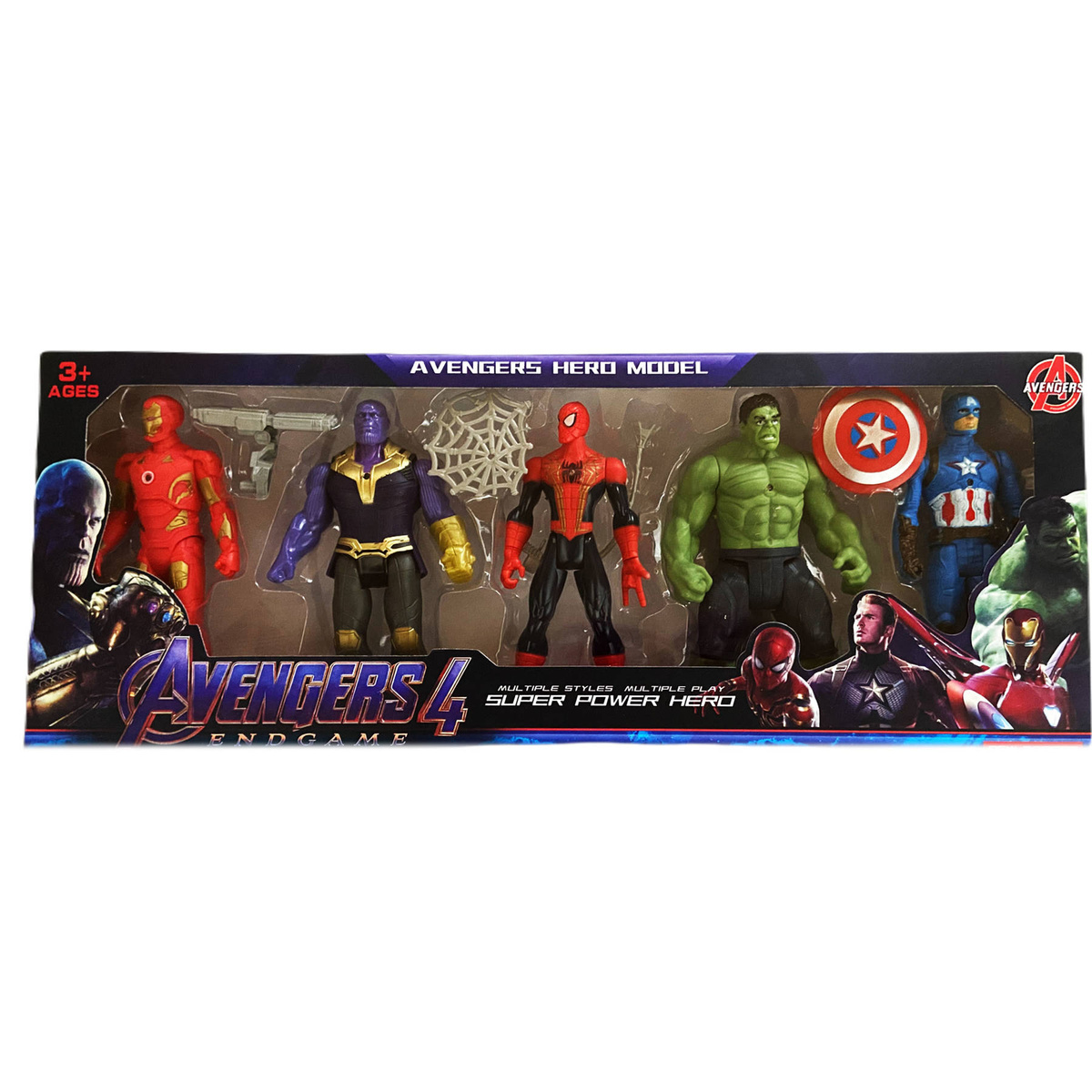 FIGURKI AVENGERS SPIDERMAN THANOS HULK AMERYKA IRONMAN 5w1 FIGURKA BOHATER