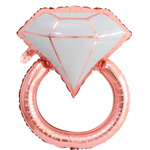 BALON FOLIOWY PIERŚCIONEK ROSE GOLD NA PANIEŃSKI ZARĘCZYNY ŚLUB ROCZNICĘ