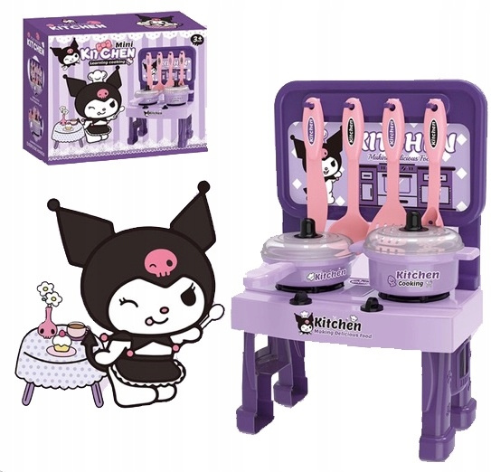 KUROMI MINI KUCHNIA DLA DZIECI NAUKA GOTOWANIA ZESTAW AKCESORIA PRZYBORY