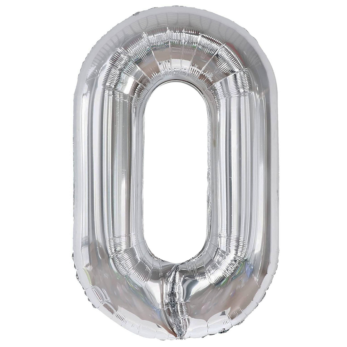 BALON FOLIOWY CYFRA 0 ZERO SREBRNY URODZINOWY NA URODZINY JUBILEUSZ 40cm