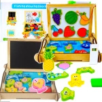 DREWNIANA TABLICA DWUSTRONNA PISANIE ŁOWIENIE RYBEK WĘDKI RYBKI OWOCE