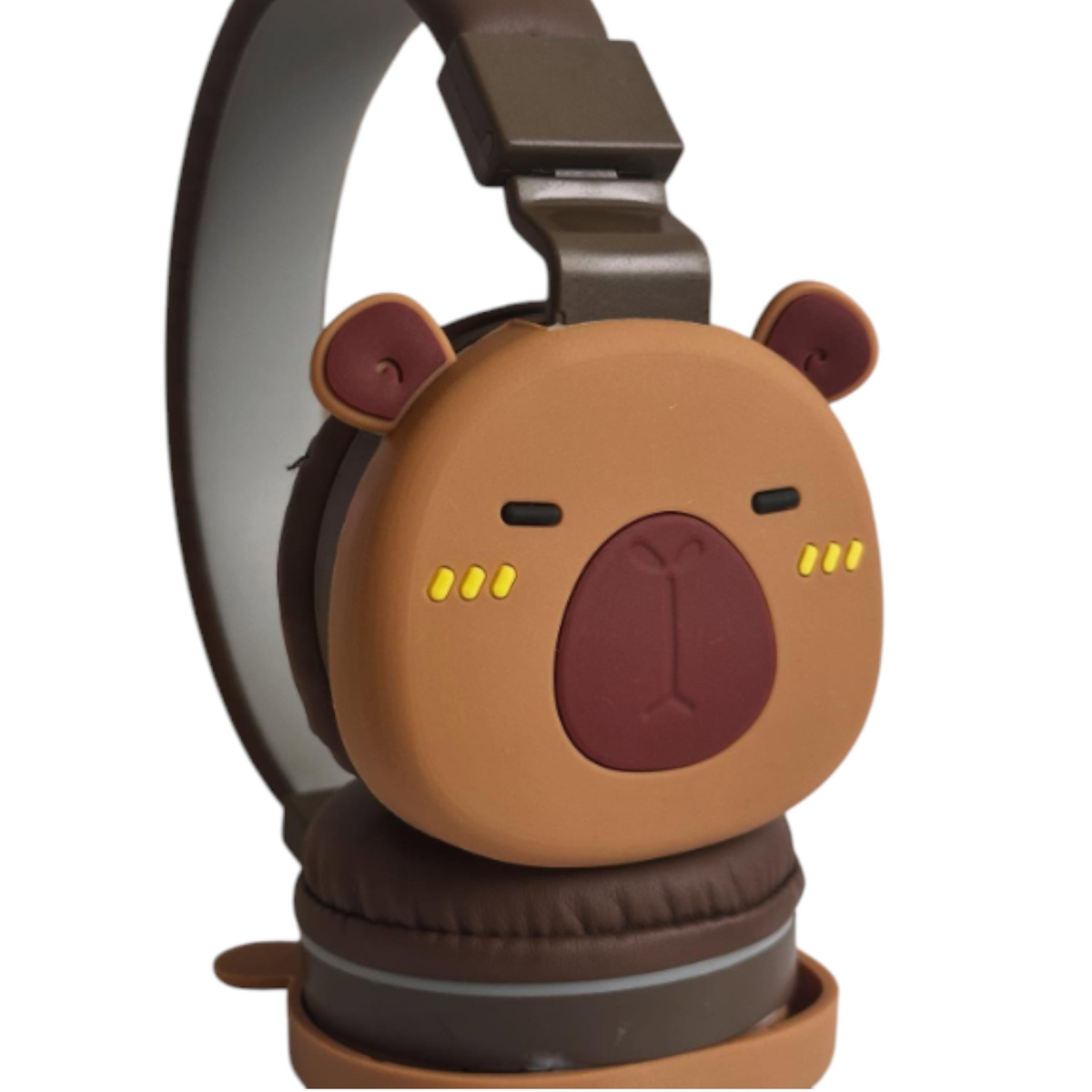 SŁUCHAWKI BEZPRZEWODOWE BLUETOOTK KAPIBARA MIĘKKIE LEKKIE DLA DZIECI USB 