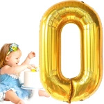 BALON FOLIOWY CYFRA 0 ZERO ZŁOTY URODZINOWY NA URODZINY JUBILEUSZ 40cm