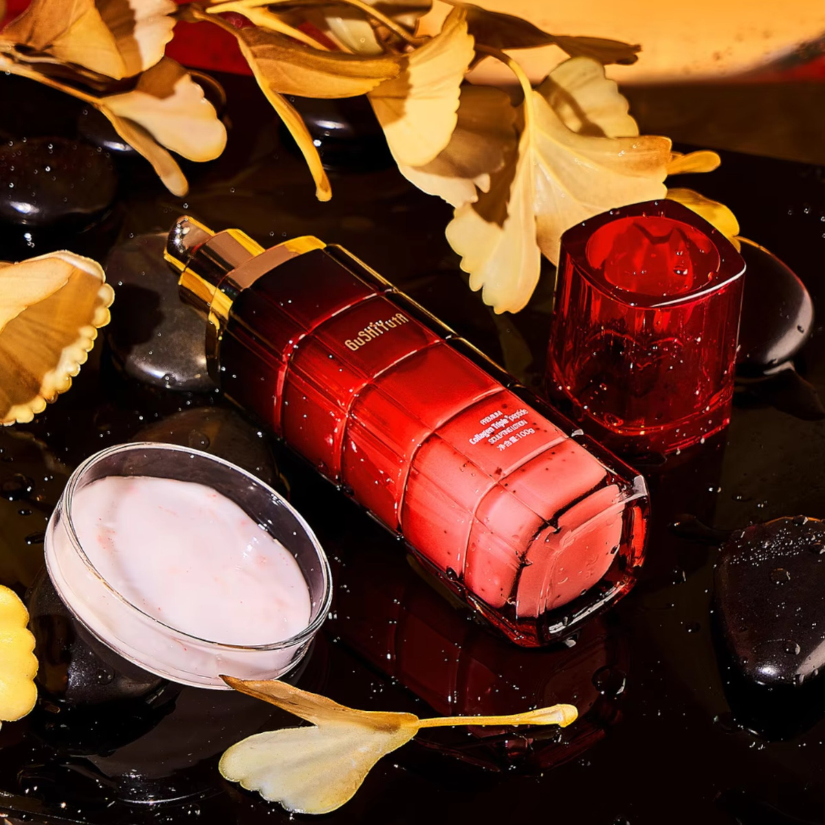 GUSHIYUTA KREM DO TWARZY POTRÓJNY PEPTYD KOLAGENOWY 50g ODŻYWCZE SERUM