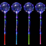 KOLOROWY BALON LED ŚWIECĄCY DUŻY MOCNY ŚWIATEŁKA NA PATYKU DEKORACJA ŚWIECI