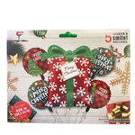 DUŻE BALONY ŚWIĄTECZNE 5szt. MIKOŁAJKI GWIAZDKA BOŻE NARODZENIE DEKORACJA