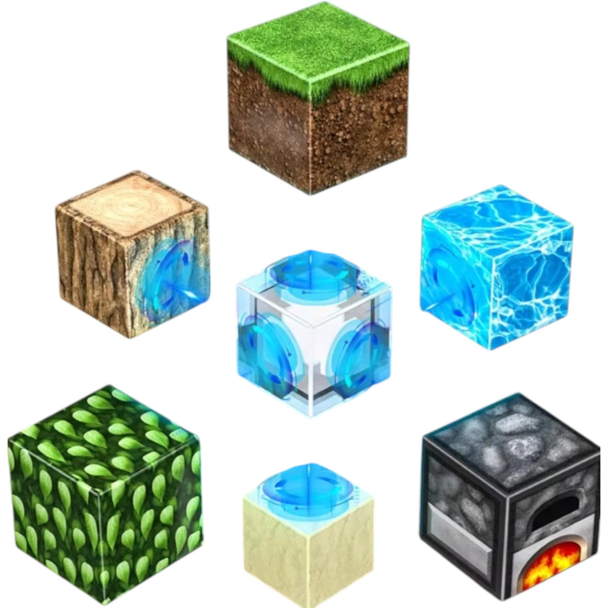 KLOCKI KONSTRUKCYJNE PIXEL KLOCKI MAGNETYCZNE 18 SZTUK SZEŚCIANY 2 LUDZIKI