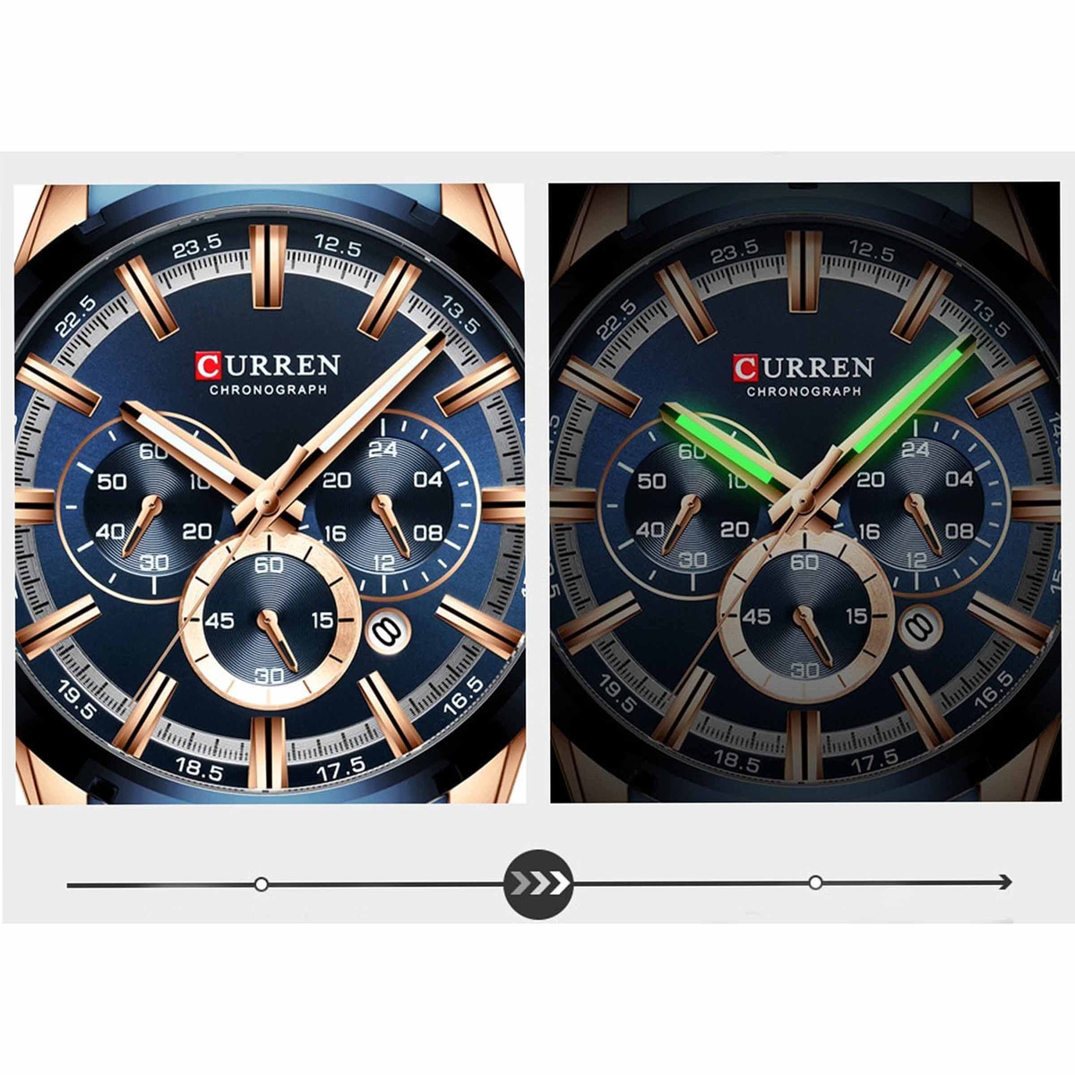 ELEGANCKI ZEGAREK MĘSKI MODNY CURREN DATOWNIK CHRONOGRAF JAPOŃSKI MECHANIZM