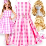 Strój Kostium BARBIE rozmiar L + Peruka Długie włosy 48-50 cm