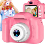APARAT CYFROWY KAMERA DLA DZIECI FULL HD 1080p 1440p 3 MPX GRY ZESTAW SMYCZ