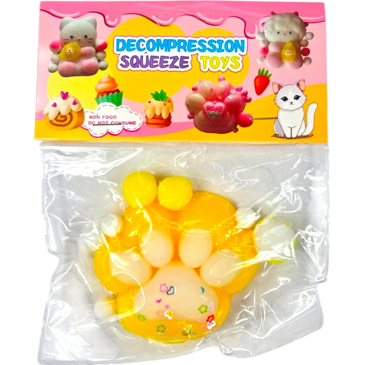 KOCI ŁAPKA GNIOTEK ANTYSTRESOWY SENSORYCZNY FIDGET PSIA ŁAPA SQUISHY PUSH