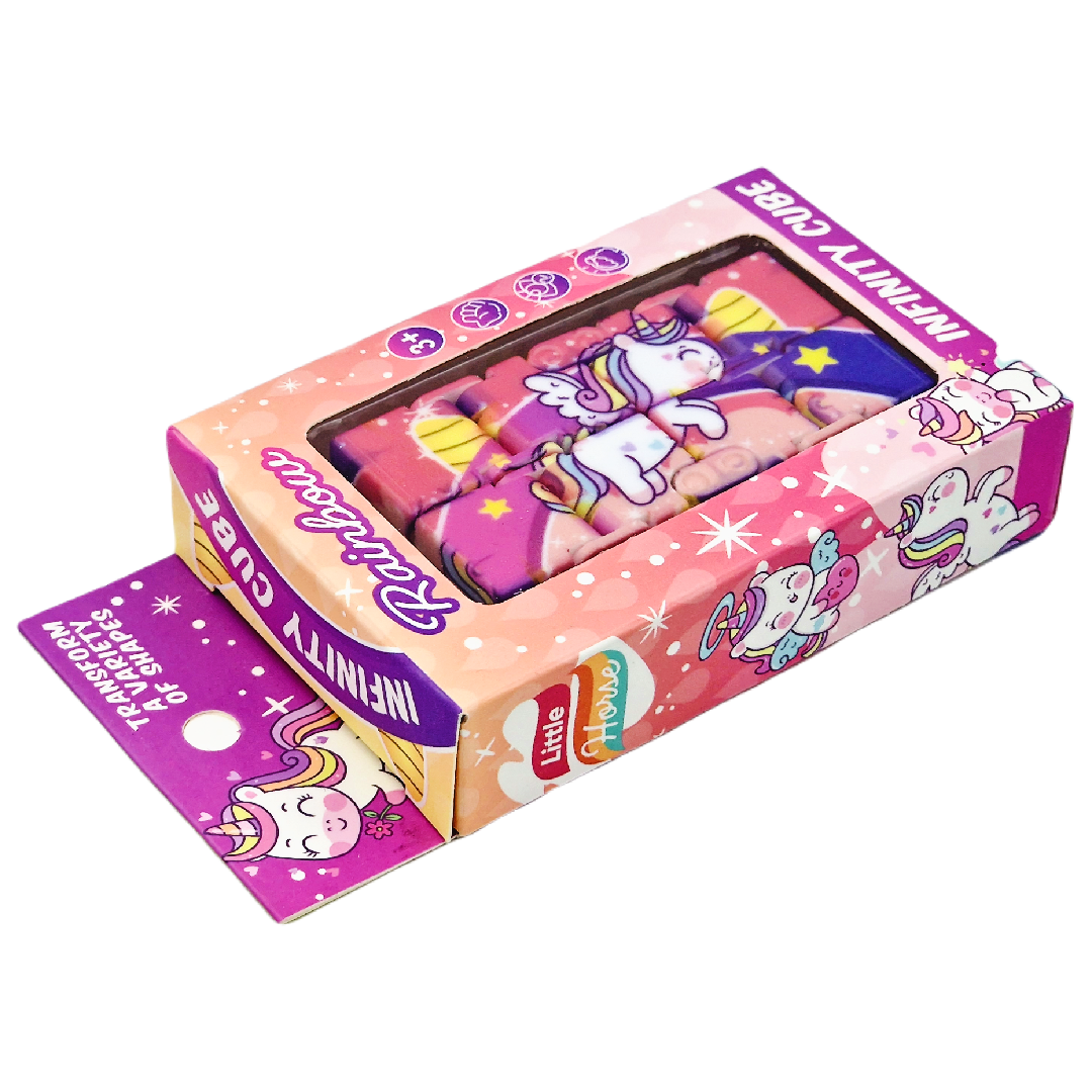 KOSTKA NIESKOŃCZONOŚCI ANTYSTRESOWA JEDNOROŻEC FIDGET UKŁADANKA LOGICZNA