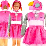 PSI PATROL STRÓJ SKYE KOSTIUM DLA DZIEWCZYNKI NA IMPREZĘ SUKIENKA 110-116