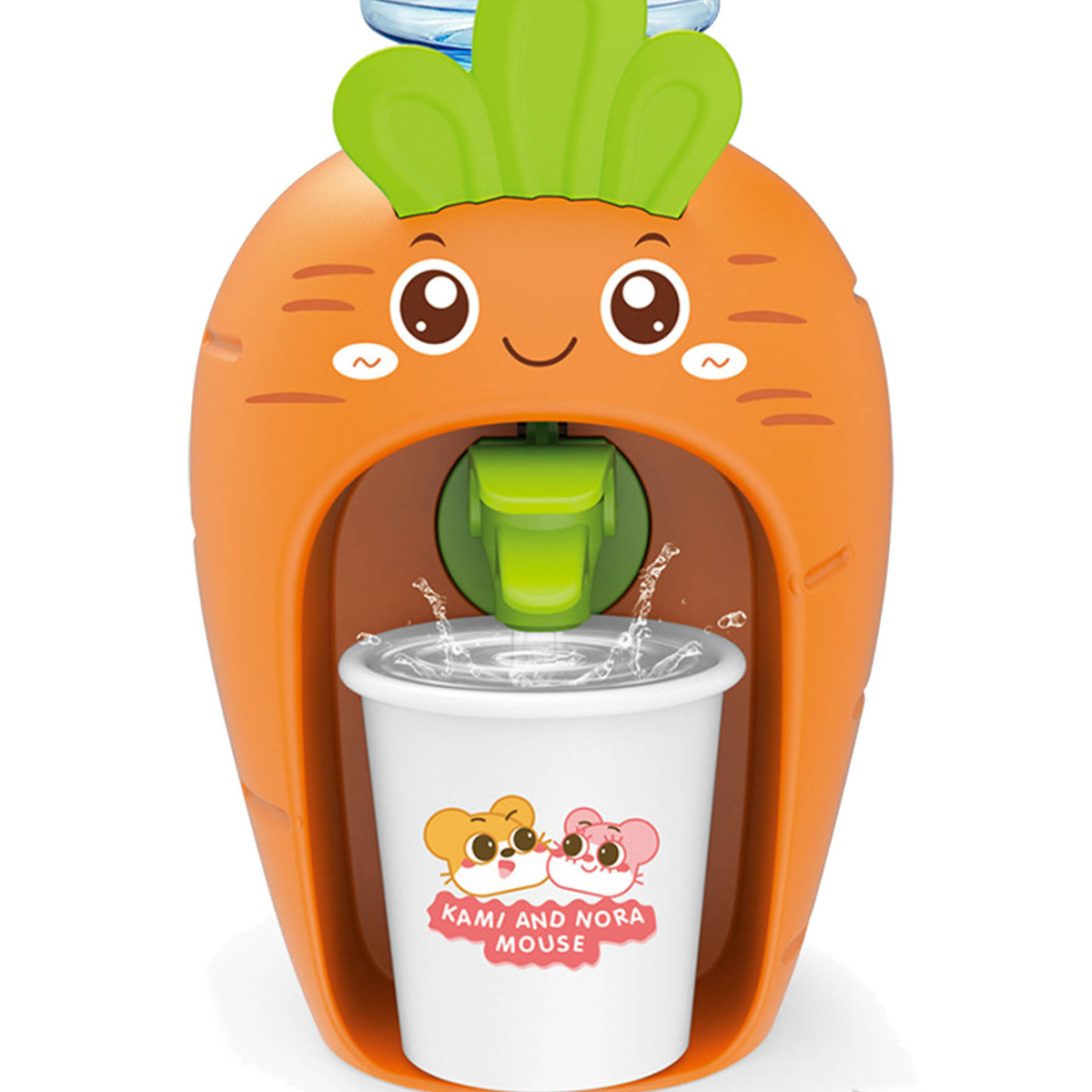 DYSTRYBUTOR WODY DLA DZIECI MARCHEWKA NAPÓJ KUBKI POJEMNIK NA WODĘ NALEWAK
