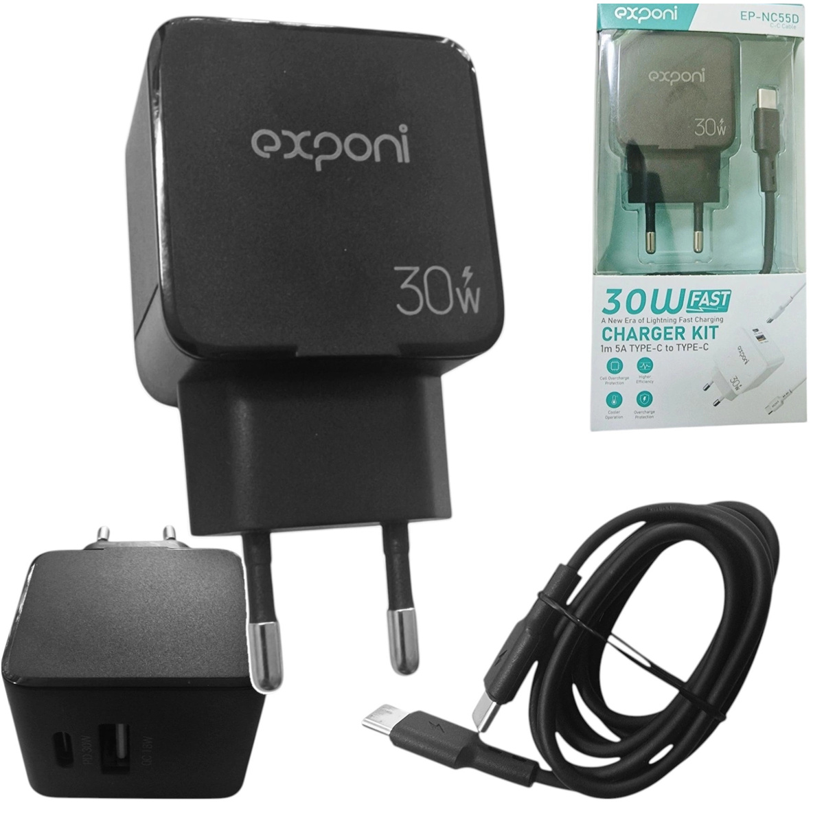 SZYBKA ŁADOWARKA SIECIOWA 30W DO TELEFONU 2xUSB QUICK CHARGE ZESTAW KABEL 