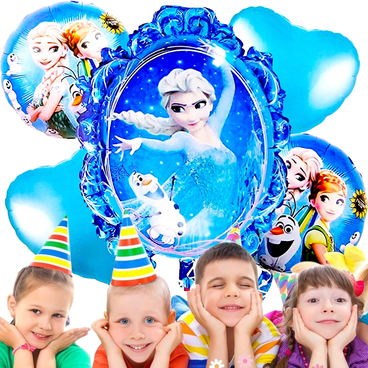 KRAINA LODU DUŻY ZESTAW 5 BALONÓW ANNA ELZA BALONY DLA DZIEWCZYNKI