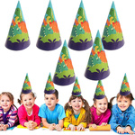 CZAPKA URODZINOWA ZESTAW NA IMREZĘ URODZINY DLA DZIECI 6szt. DINOZAURY