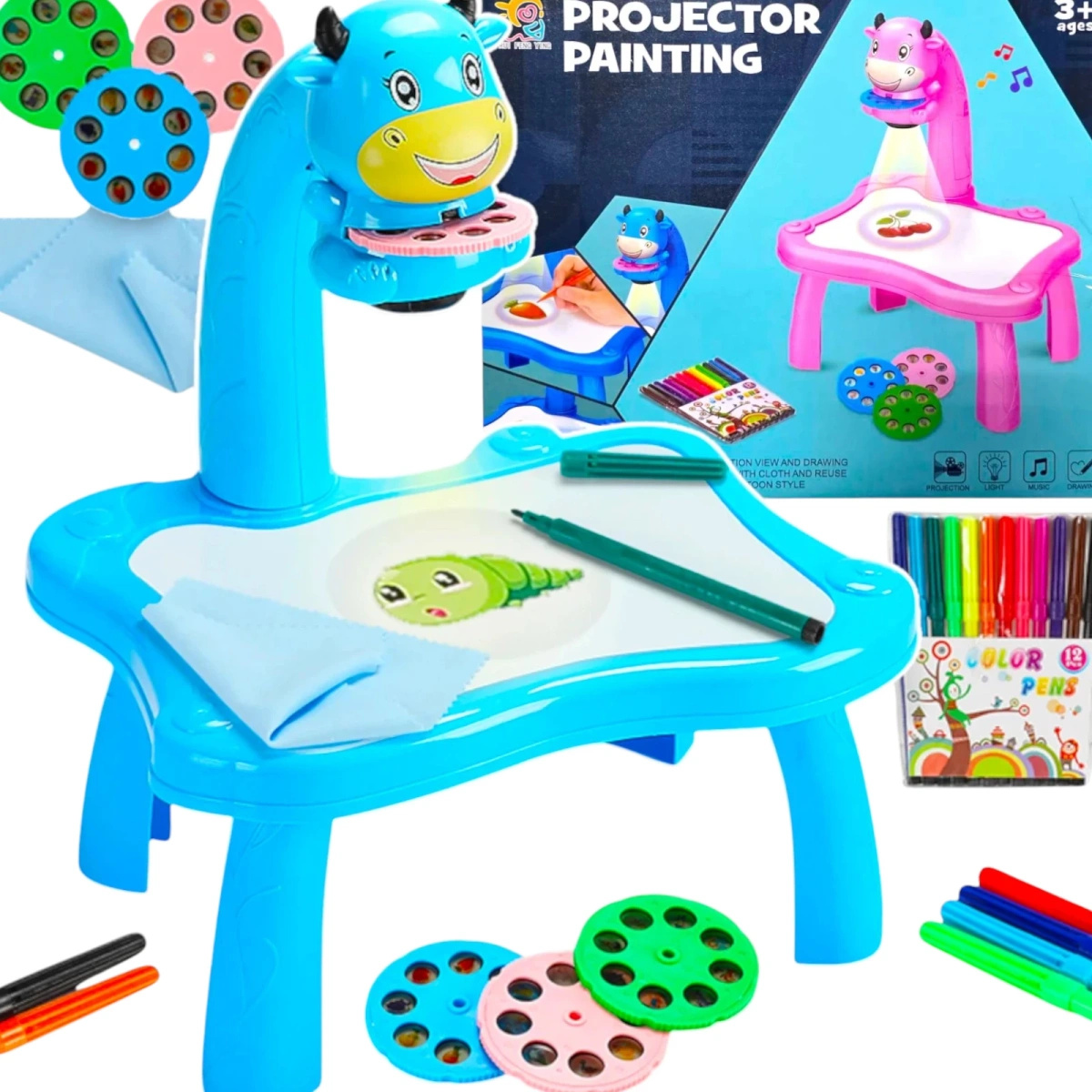 TABLICA DO RYSOWANIA Z PROJEKTOREM MAGICZNY STOLIK DO MALOWANIA DUŻY XL 