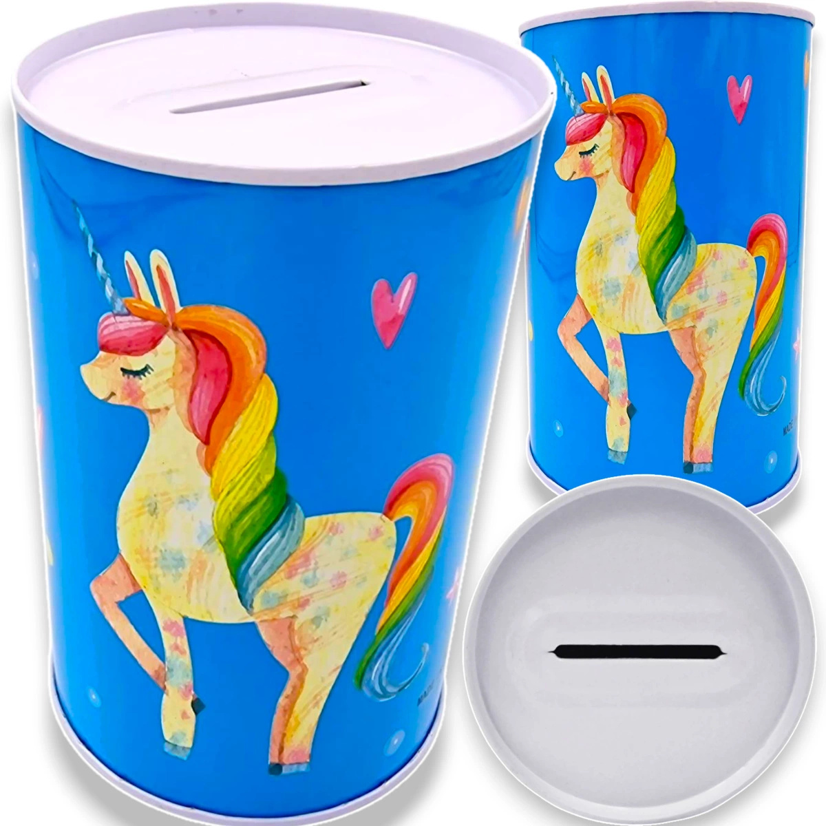 SKARBONKA NA PIENIĄDZE DLA DZIEWCZYNKI JEDNOROŻEC POJEMNIK NA MONETY TĘCZA