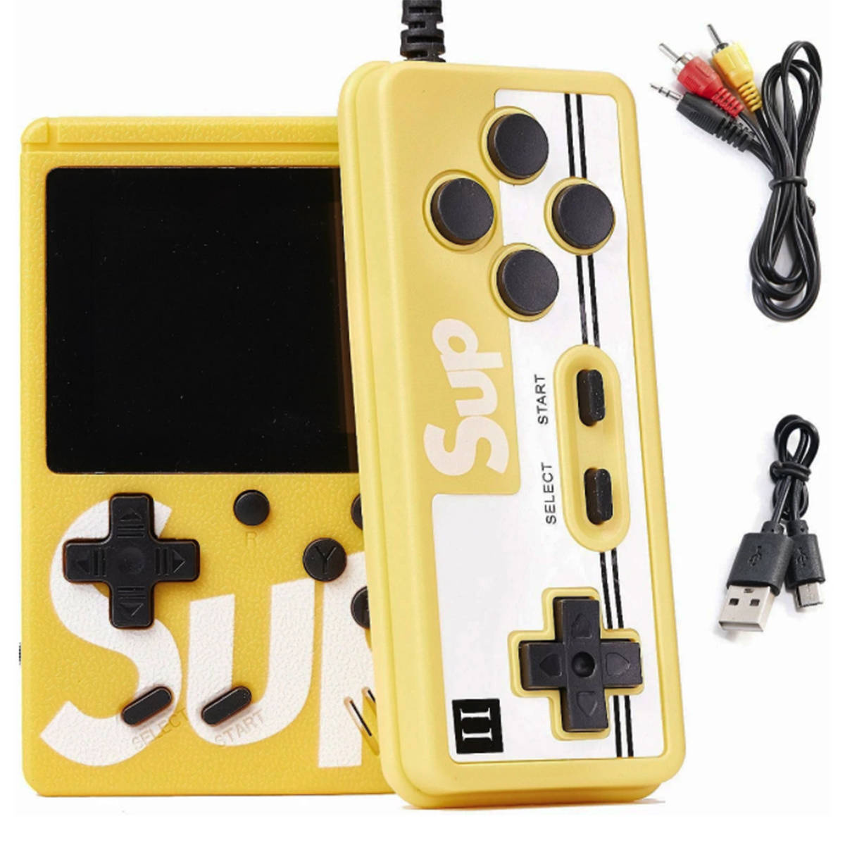 KONSOLA PRZENOŚNA RETRO MINI GAME BOX 400 GIER PAD + PAD TV KOLOROWE GIERKI