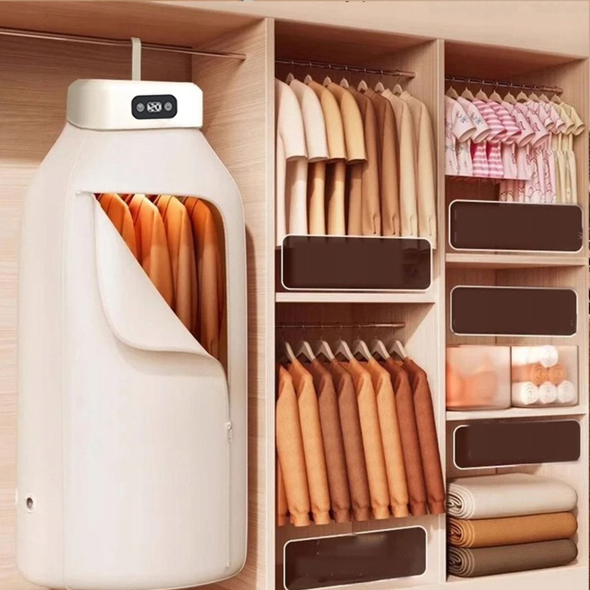 SUSZARKA DO UBRAŃ NA PRANIE BŁYSKAWICZNA ELEKTRYCZNA PRZENOŚNA 600W CICHA