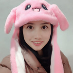 CZAPKA Z RUCHOMYMI USZAMI ŚWIECI ŁAPKI KRÓLIK USZY KRÓLIKA CIEPŁA POLAROWA