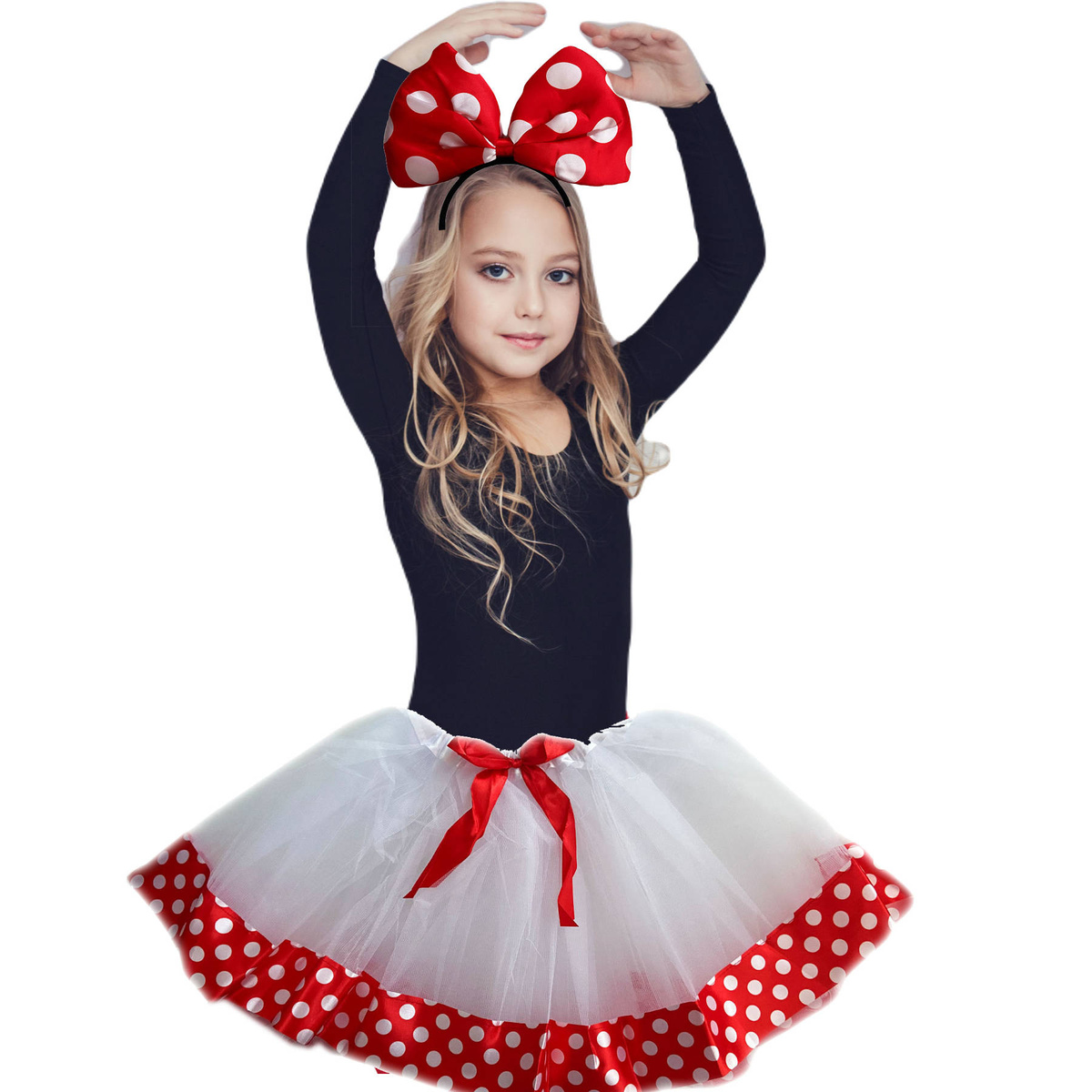 PRZEBRANIE DLA DZIEWCZYNKI MYSZKA MIKI MICKEY ZESTAW 2w1 OPASKA SPÓDNICZKA