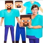 MINECRAFT – STRÓJ DLA DZIECKA STEVE ROZMIAR M (120-130) KOSTIUM NA BAL 