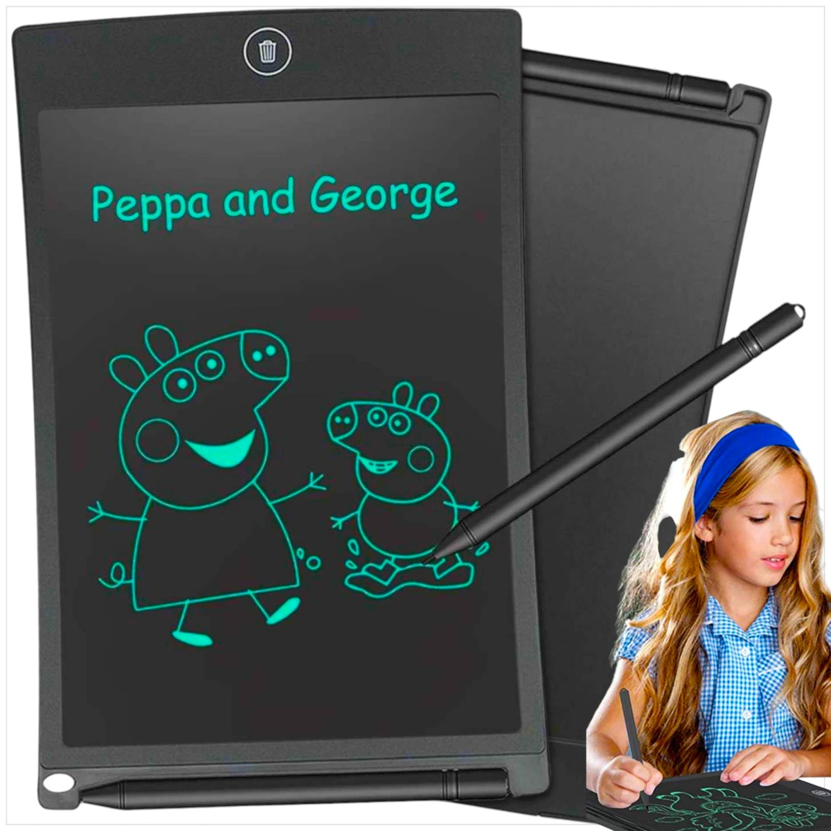 TABLET GRAFICZNY DO RYSOWANIA ZNIKOPIS TABLICA LCD + RYSIK PODŚWIETLENIE