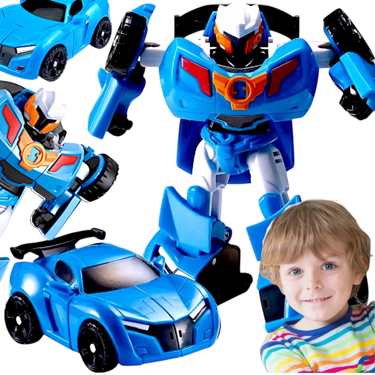 AUTO ROBOT TRANSFORMUJĄCY 2W1 SAMOCHÓD ROBOT POJAZD TRANSFORMUJE FIGURKA