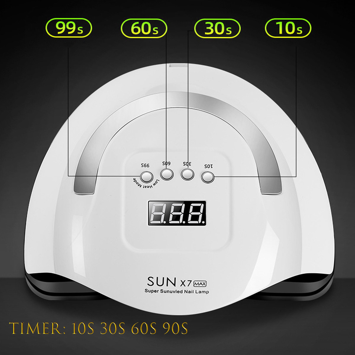 LAMPA DO PAZNOKCI UV LED HYBRYDA ŻEL MOCNA X7 MAX LCD AŻ 57 DIOD UV LED