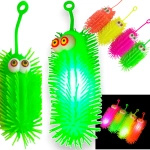 ZABAWKA ANTYSTRESOWA SILIKONOWY GNIOTEK GĄSIENICA ŚWIECĄCY LED SENSORYCZNY