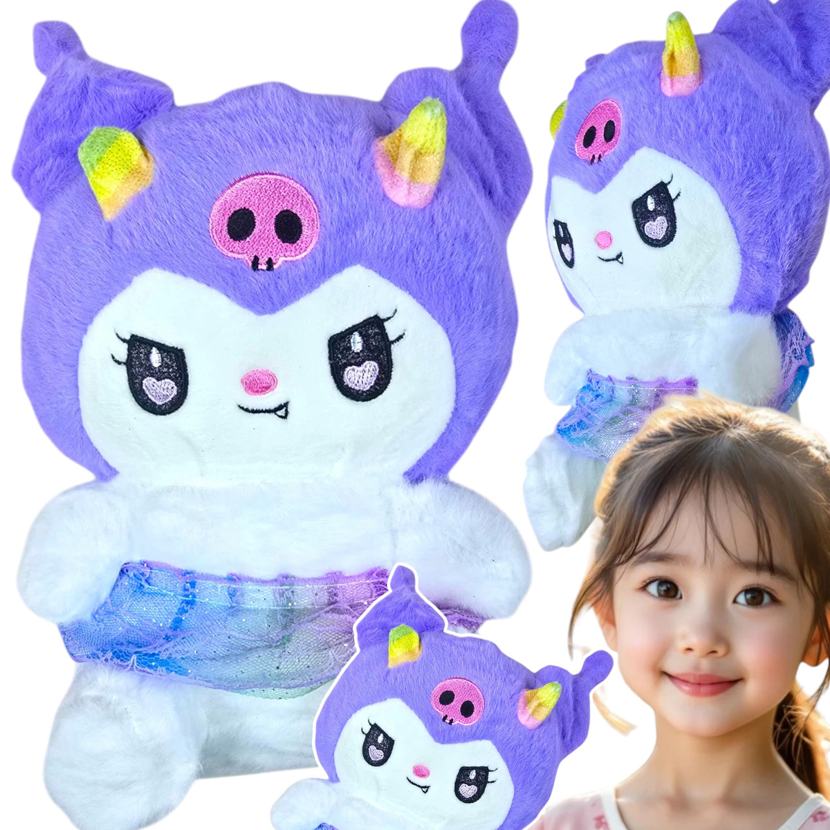 MASKOTKA KUROMI PLUSZOWA PRZYTULANKA MIĘKKI PLUSZAK DUŻY 30CM HELLO KITTY