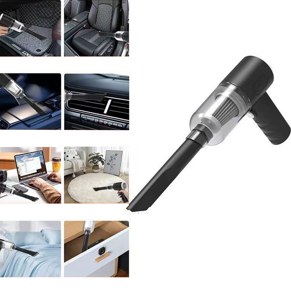 MINI RĘCZNY ODKURZACZ DO DOMU SAMOCHODU BEZPRZEWODOWY DO AUTA  3w1 DMUCHAWA