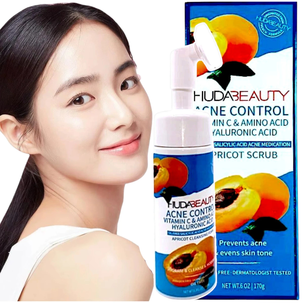 OCZYSZCZAJĄCA PIANKA DO TWARZY Z EKSTRAKTEM Z MORELI I SZCZOTKĄ 150 ml