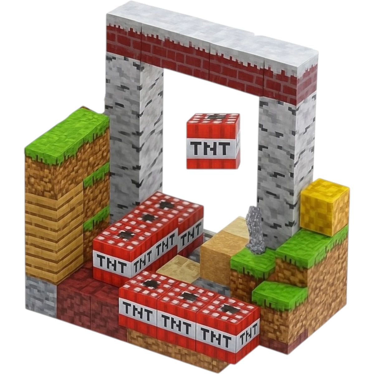 KLOCKI KONSTRUKCYJNE PIXEL KLOCKI MAGNETYCZNE 18 SZTUK SZEŚCIANY 2 LUDZIKI