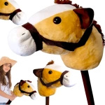 HOBBY HORSE KOŃ NA PATYKU KIJU ZABAWKA GŁOWA KONIA BRĄZOWY KONIK DŹWIĘK